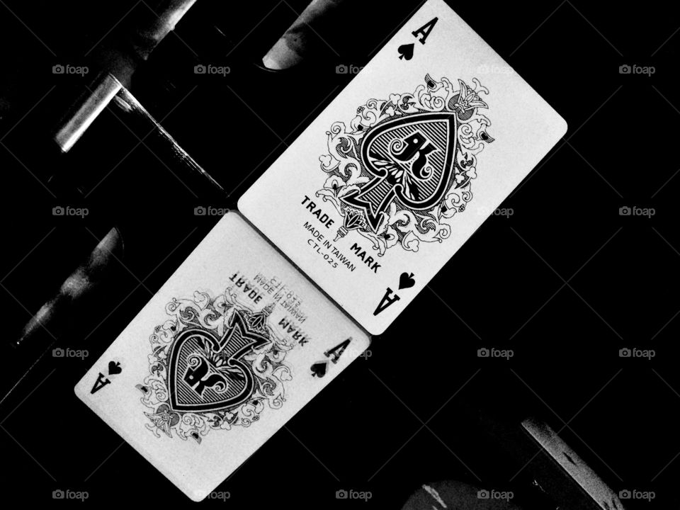 Card reflection. Seeing double. A