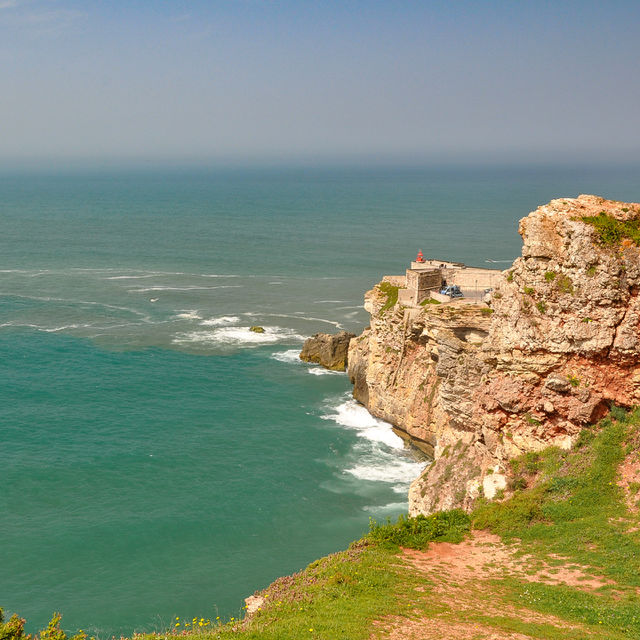 Cliffs of Nazare Portugal where the largest monster waves ever surfed happen right off this point 