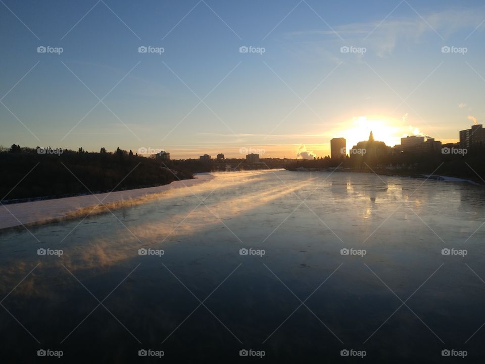 Saskatoon Sunset in Winter