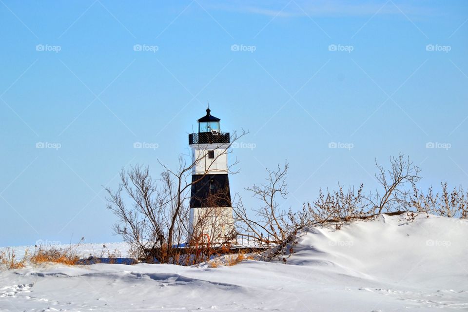 Beautiful old lighthouse on Lake Erie 