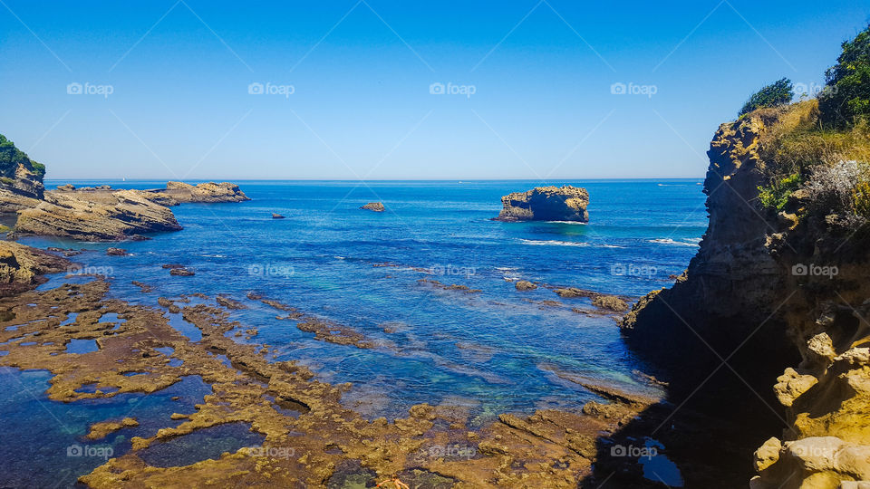 Seascape in Biarritz, France