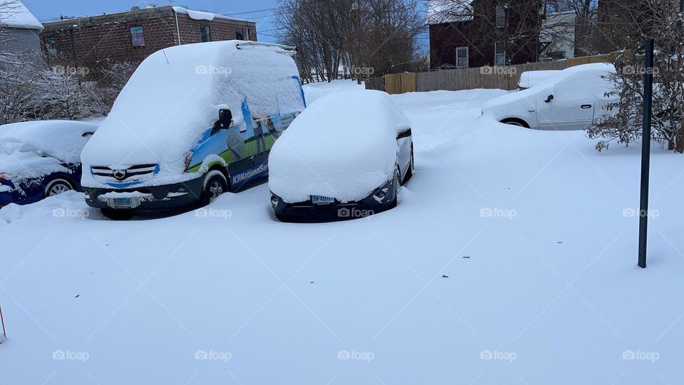 Snow on cars