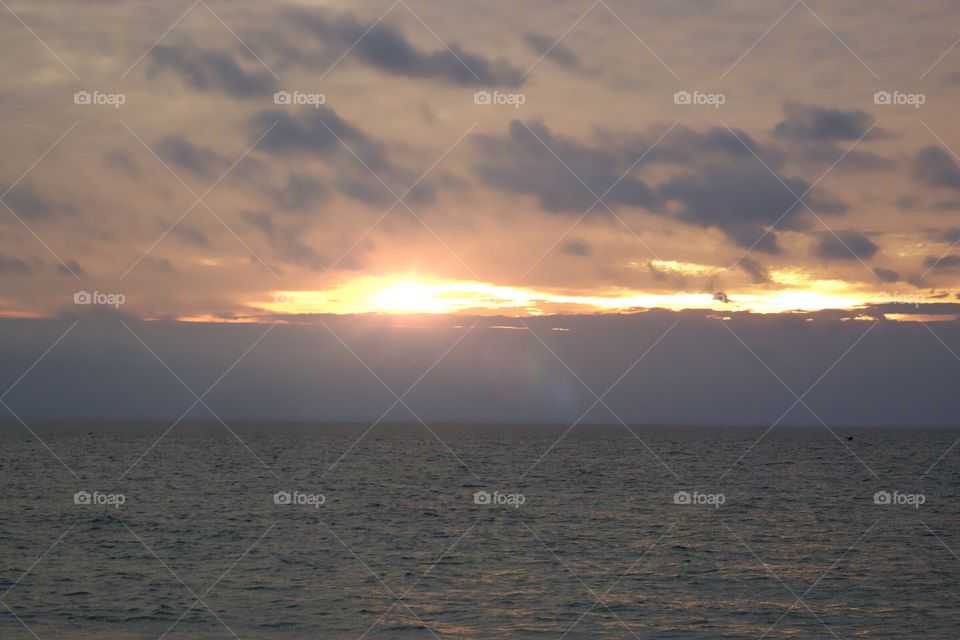 Storm clouds at sunset