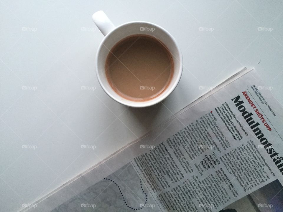 Coffee and a newspaper