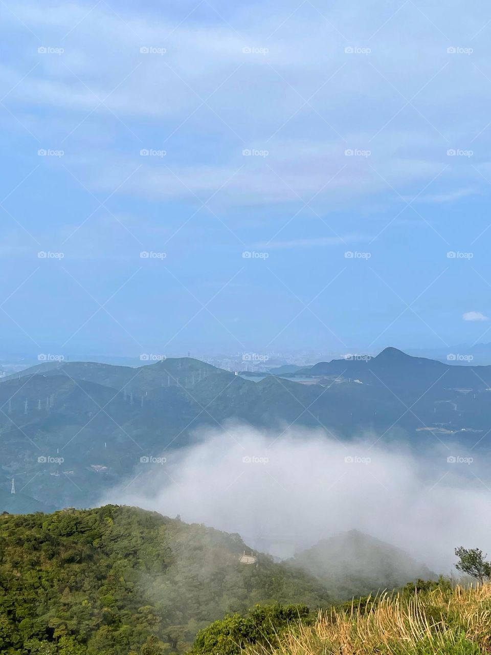 surrounded by clouds