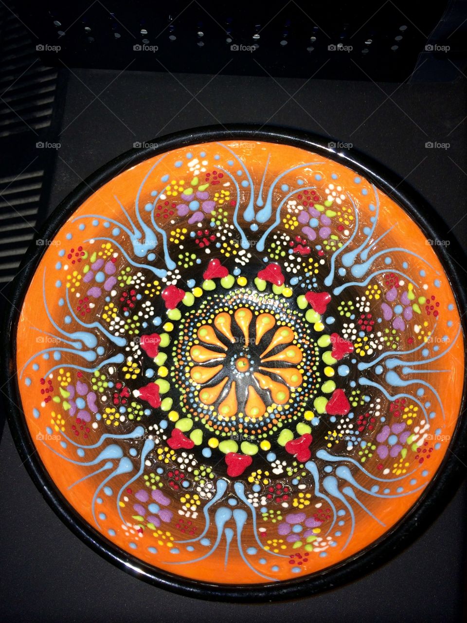Turkish decorative, hand painted bowl.