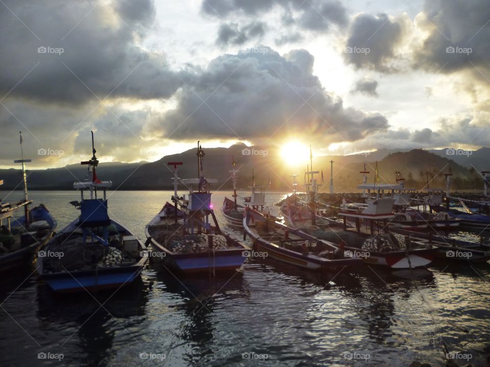 sunset prigi beach indonesia