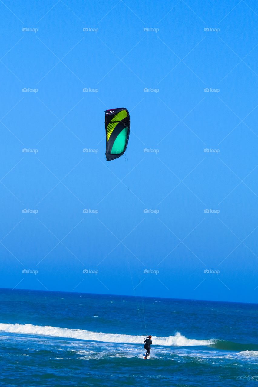 Kiteboarder at beach