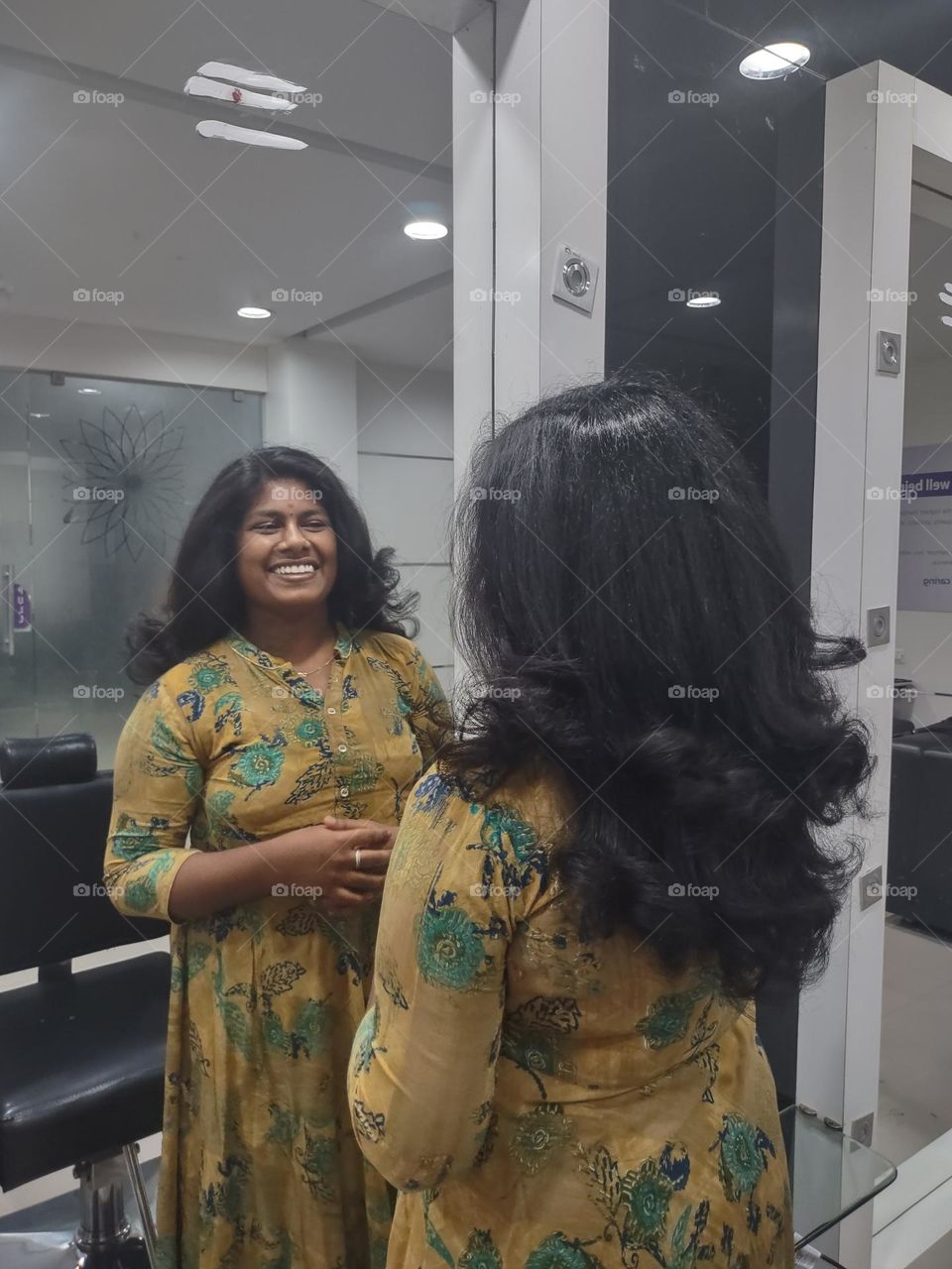 sissy hair cut after a long wait, seeing happiness in her face ❤️❤️❤️