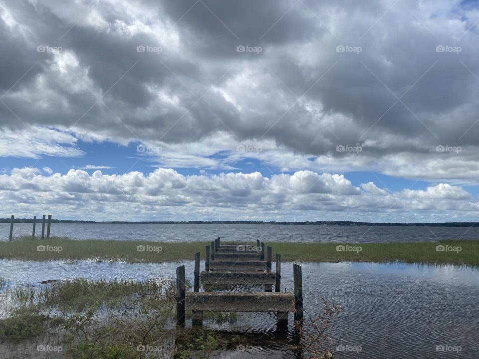 Clouds over lake