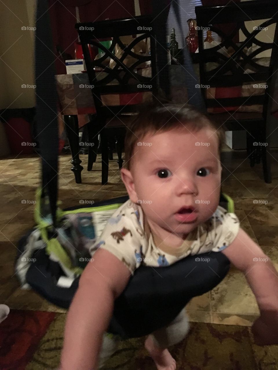 My grandson enjoying his bouncer 🙂
