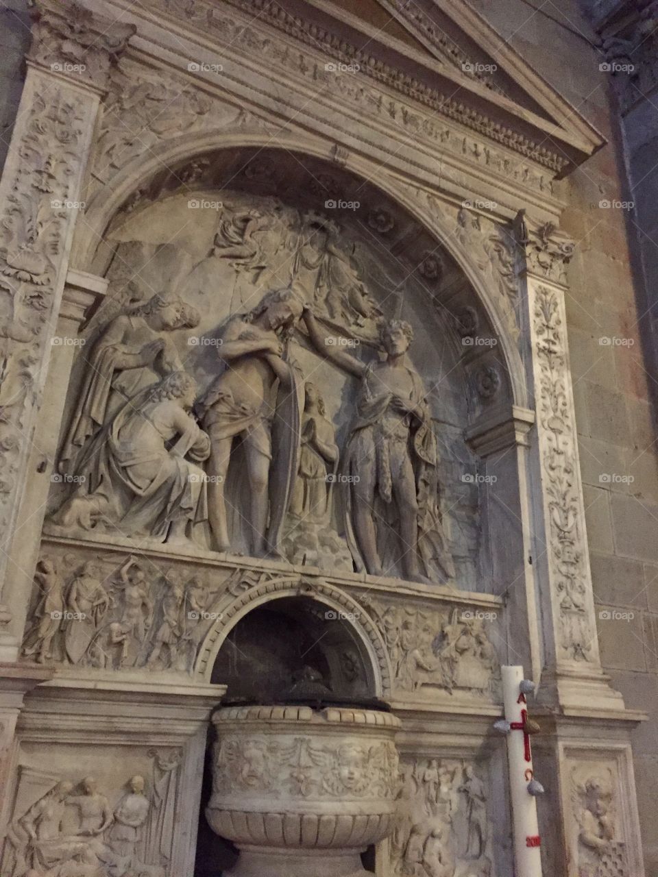 Sculpture inside an Italian church 