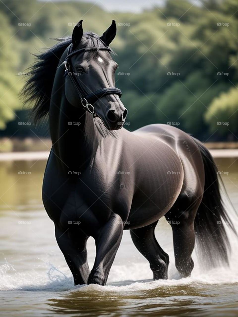 Beautiful black horse