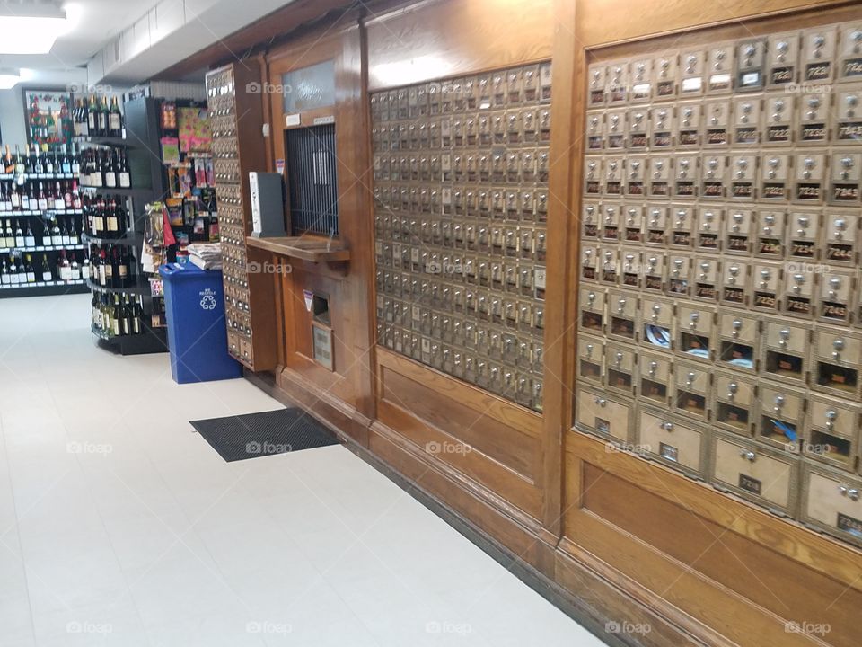 old post office mailboxes in store