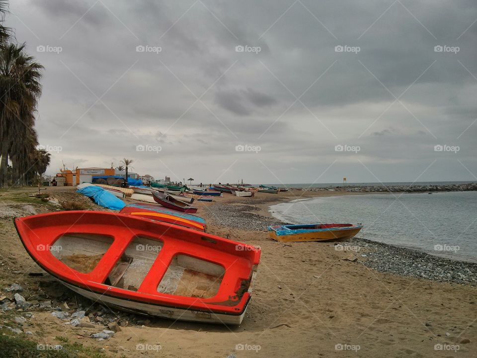 old boats on the beach