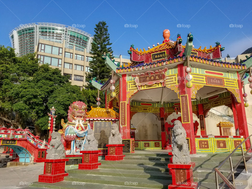 The Chinese New Year decorations in the Repulse Bay district, Hong Kong