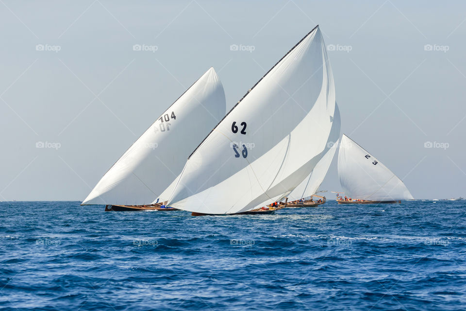 Majestic sailing boats in the sea