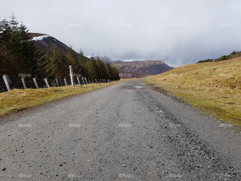 Road to Cairngorn  mountains