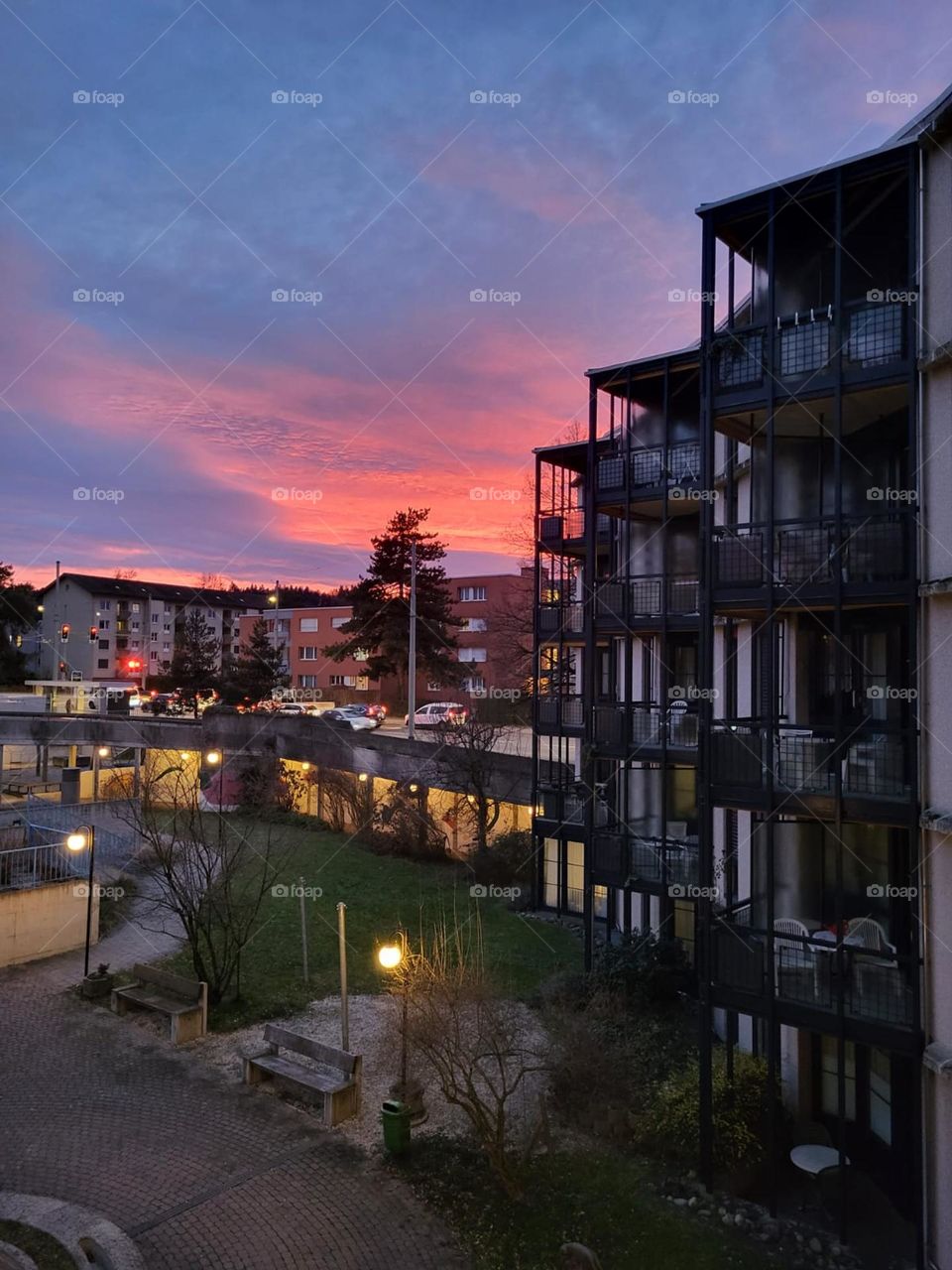 Häuser in einem Hof