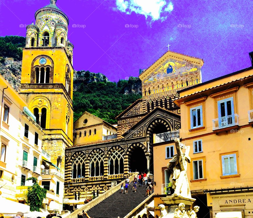 Amalfi in colour. Church time