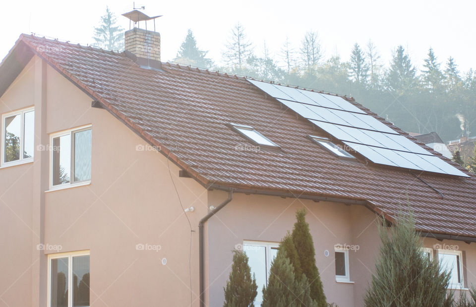 photovoltaic panels on the house