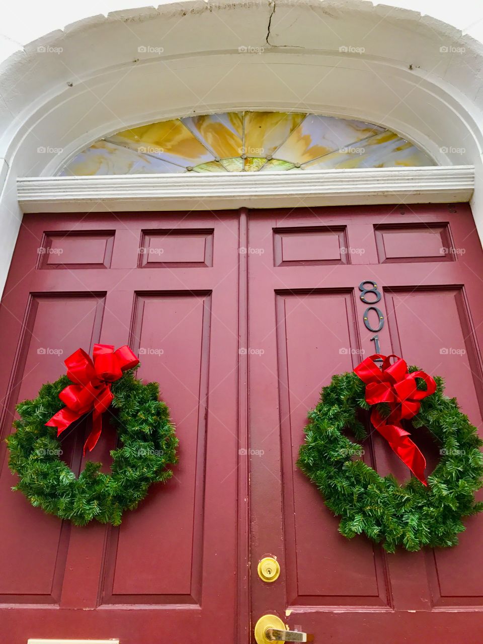 Arch over red doors