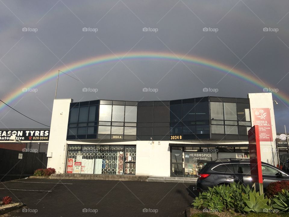 Rainbow on the dark clouds 