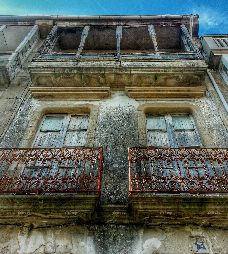 Old abandoned town house. Old abandoned house in Noia, Galicia, Spain.