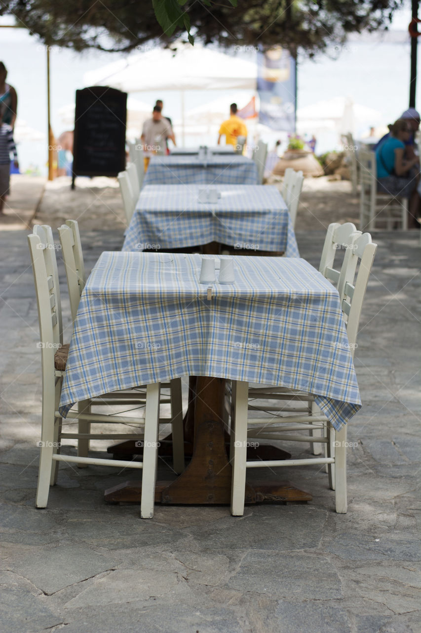 typical greek table. typical greek dinner table