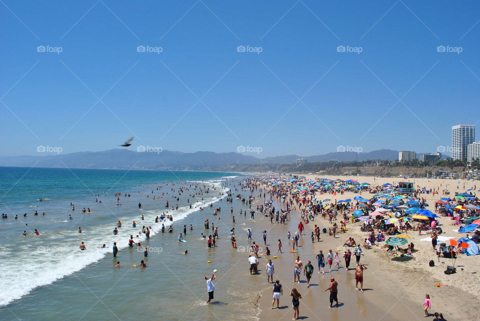 A view of Santa Monica beach, California