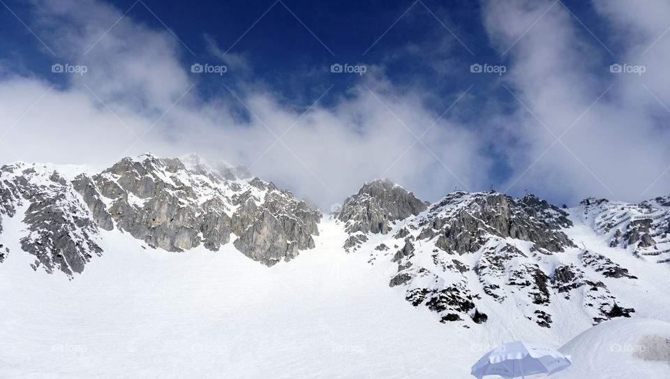 Snow mountains in Innsbruck, Austria 
