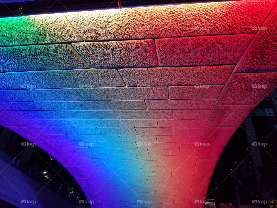 Mojeongyo abstract light rainbow bridge