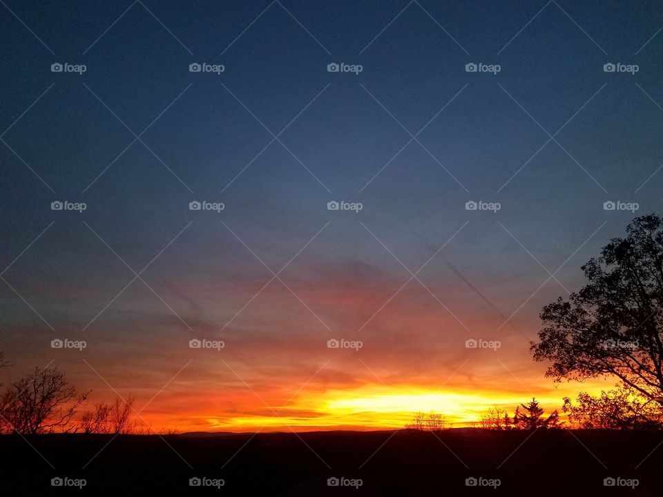 Sunset colored clouds