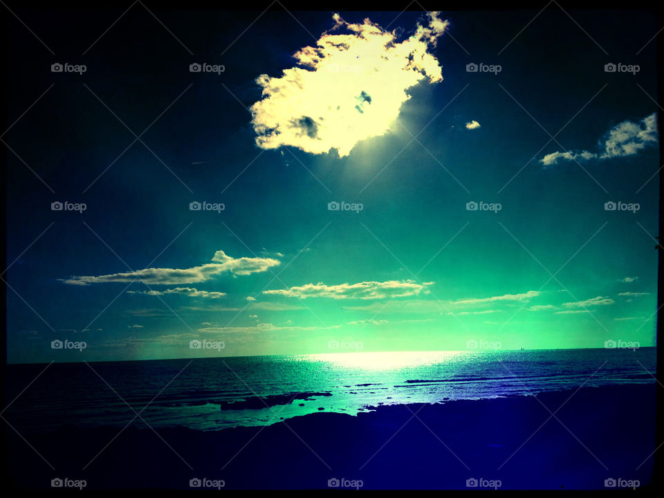 beach green light heaven by parulkundra