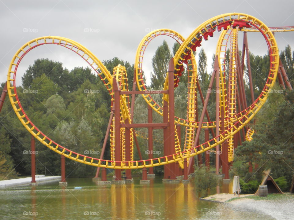 Roller coaster in Asterix land in France
