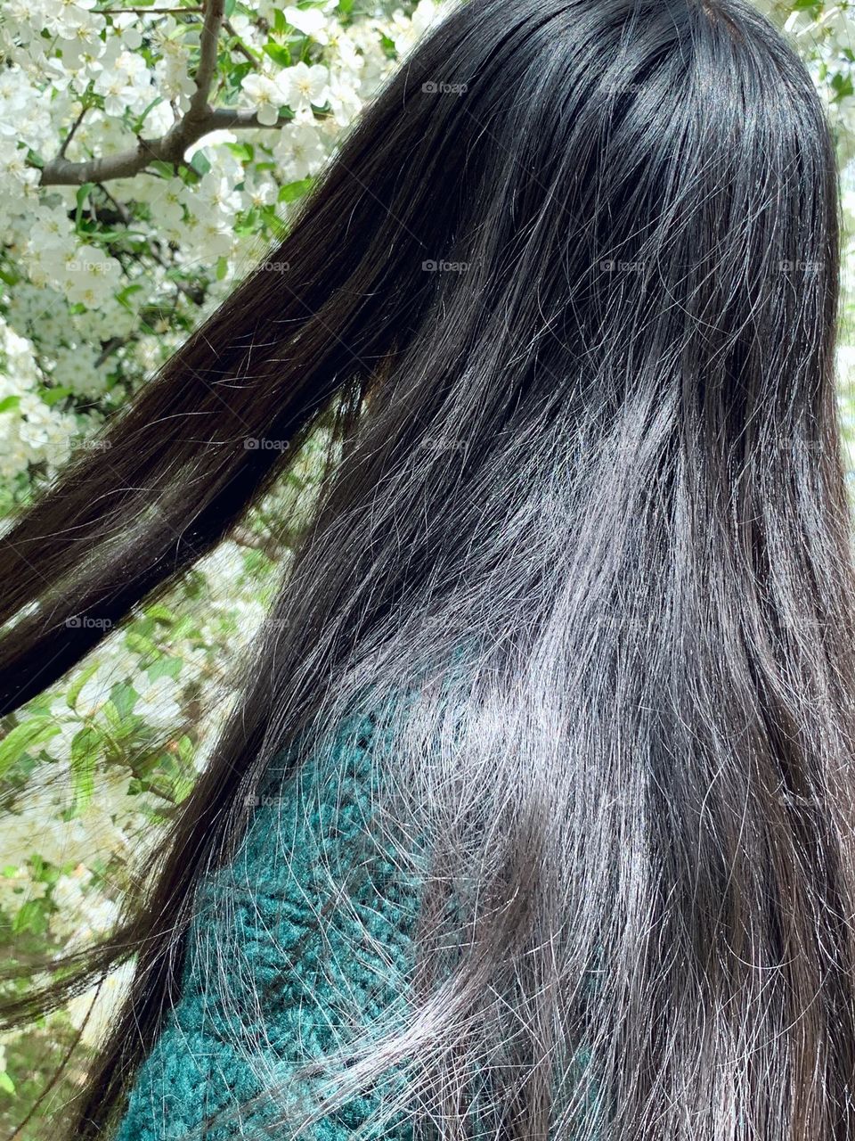 A woman’s long hair 