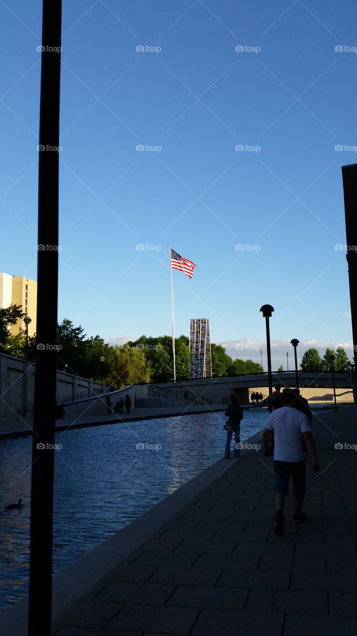 flag over the canal