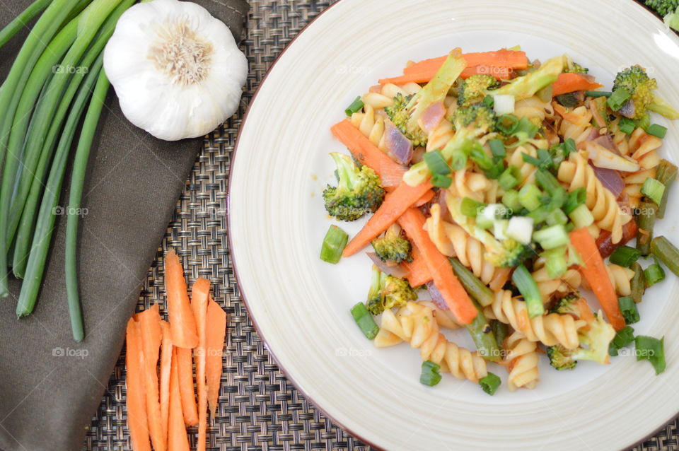 Pasta preparation in plate