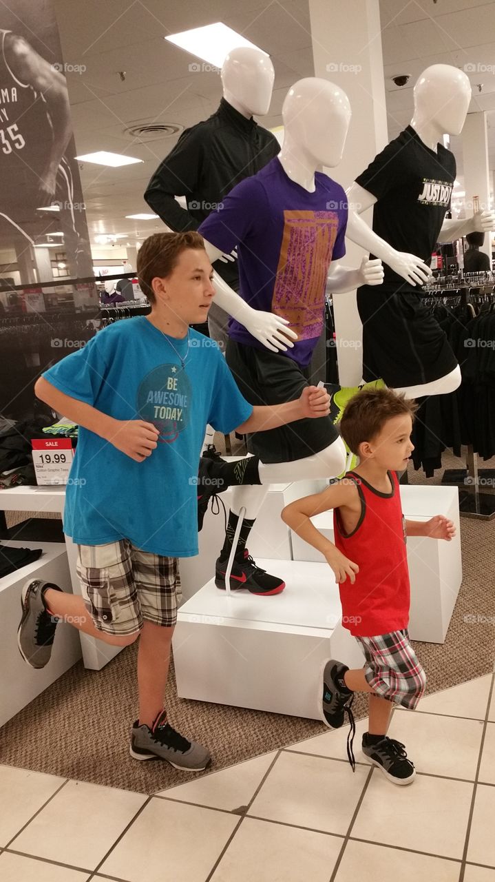Mannequins. Trip to mall with Grandkids