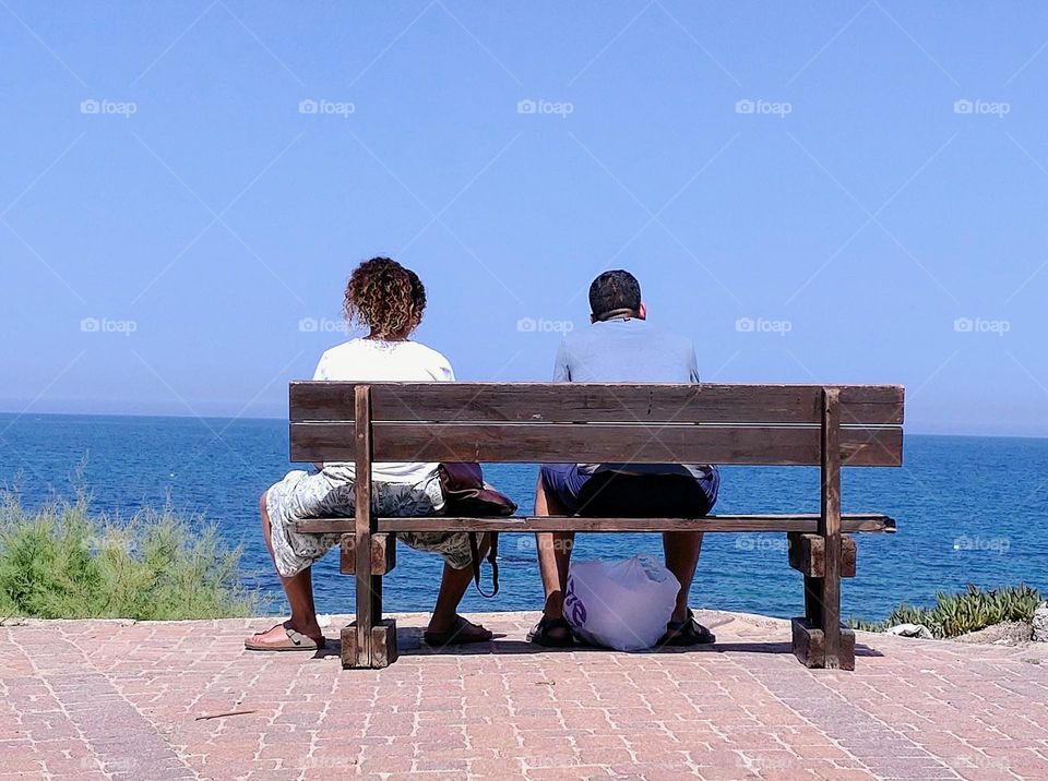 Couple 👫 Relax time 👫 Sea🌊 Blue sky💙