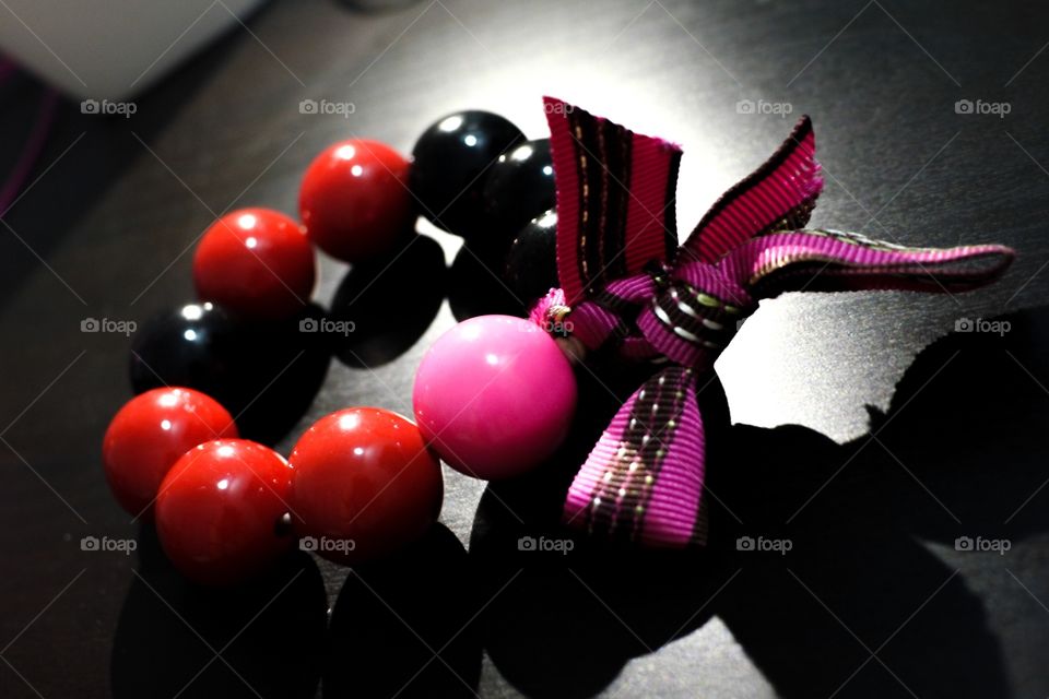#handmade #craft #art #jewelry #shiny #girls #pretty #beans #ribbon #pink #bracelet 