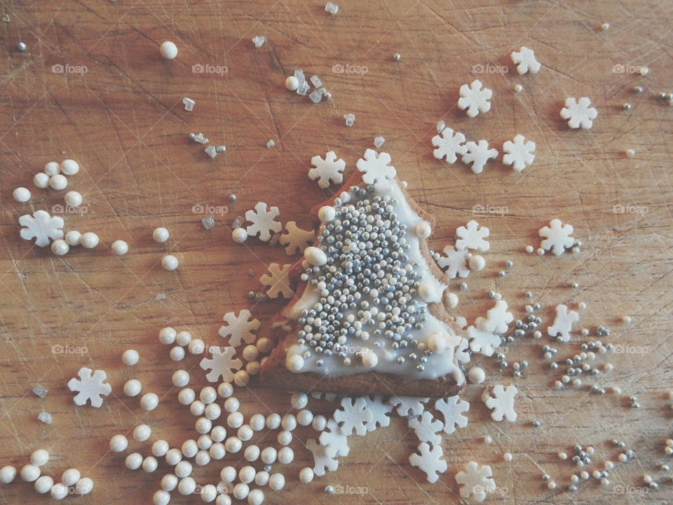 Elevated view of christmas decoration