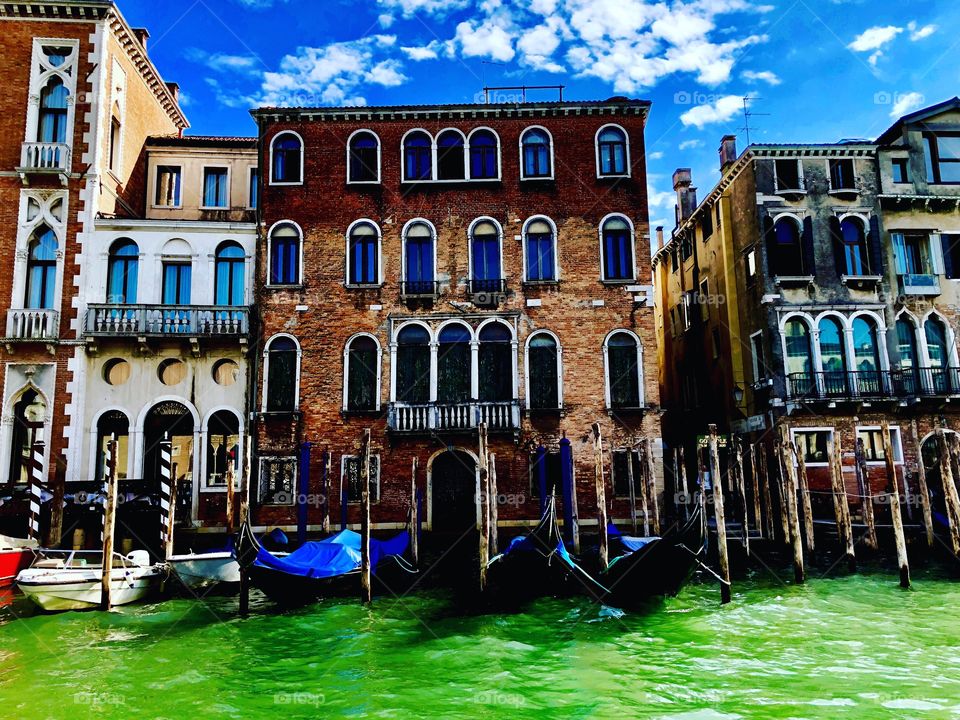 Cruising down the Grand Canal in Venice 