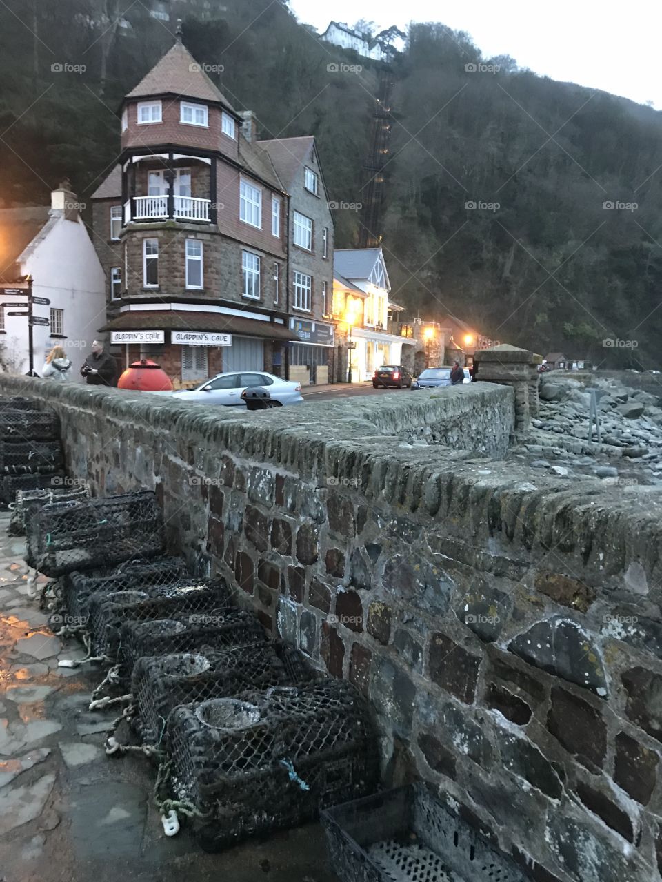 Lynton and Lynmouth capturing the last moments of daylight.