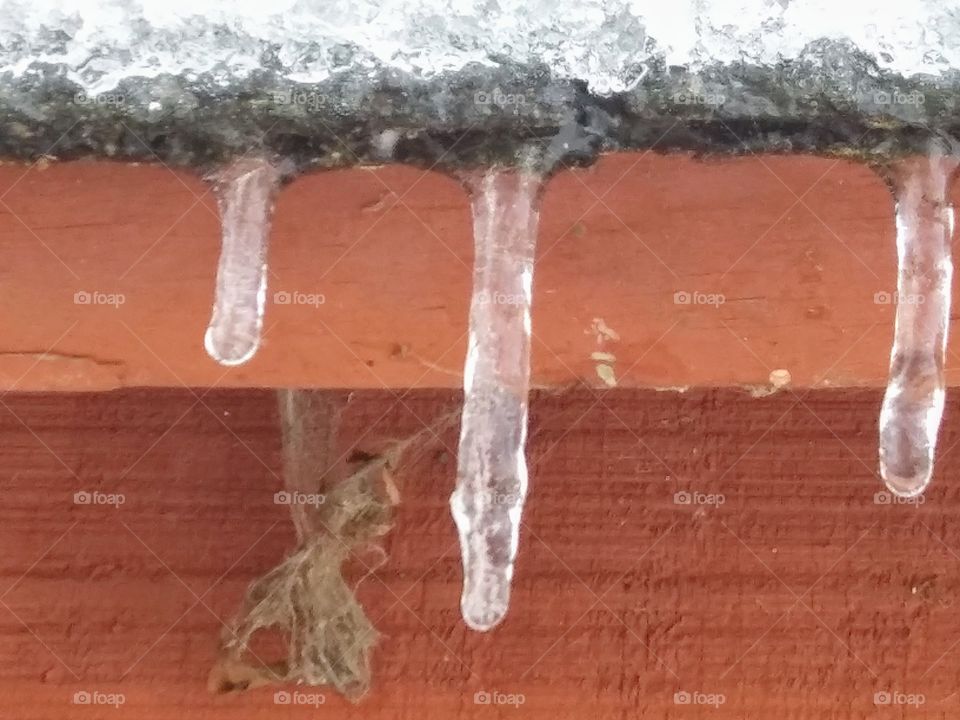 icicles on a barn
