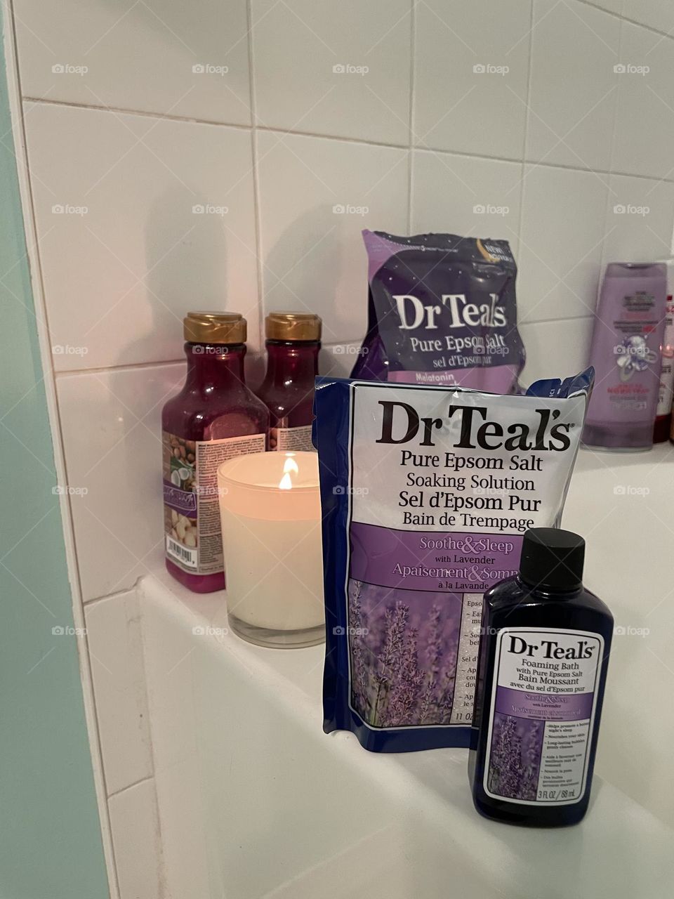 Promoting Dr Teal’s bath epsom salts, and bubble bath foam, soothe and sleep is the best at night to sleep!!