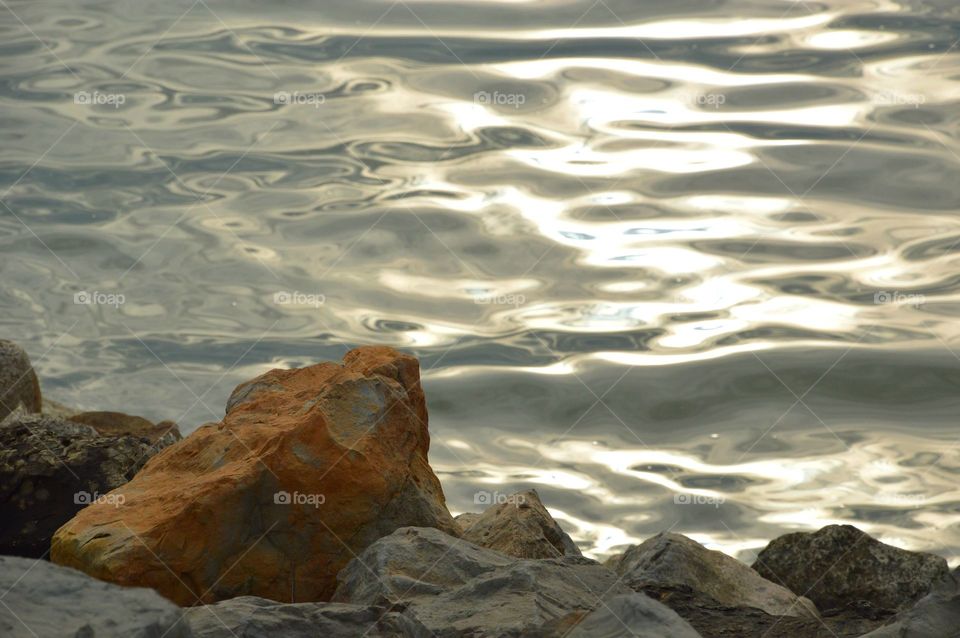 Rock on the water