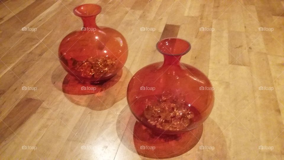 Two beautiful red decorative vases