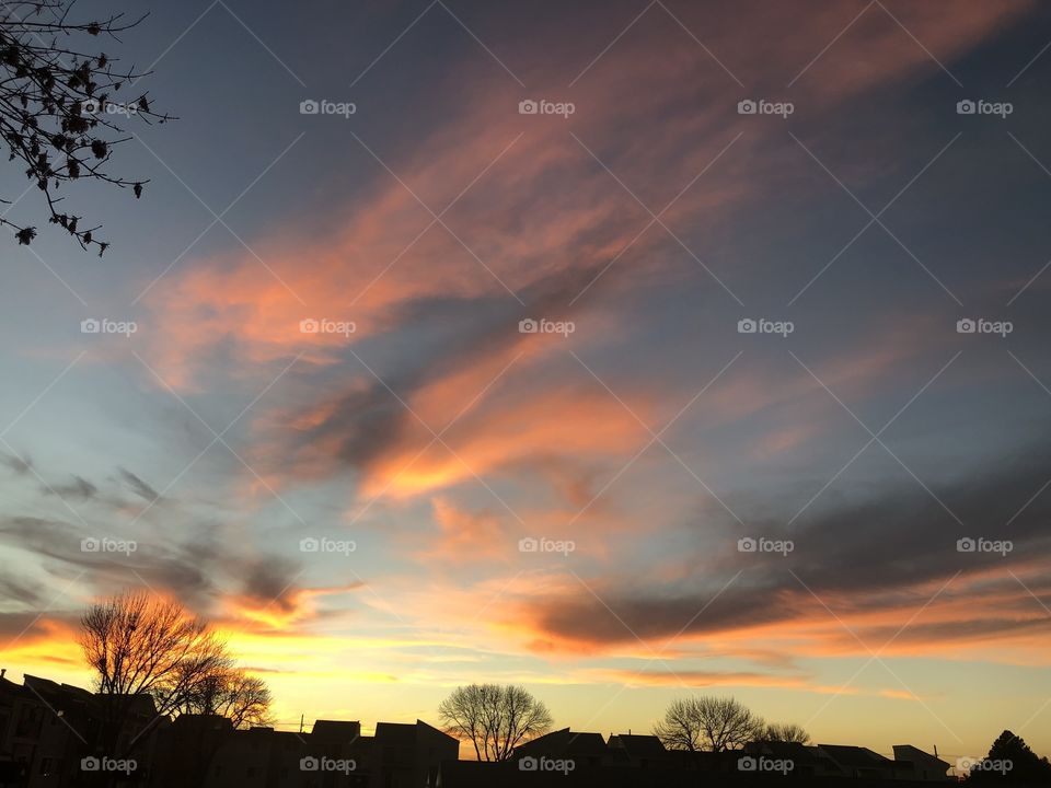 On fire!! Amazing sunset in the Midwest. USA