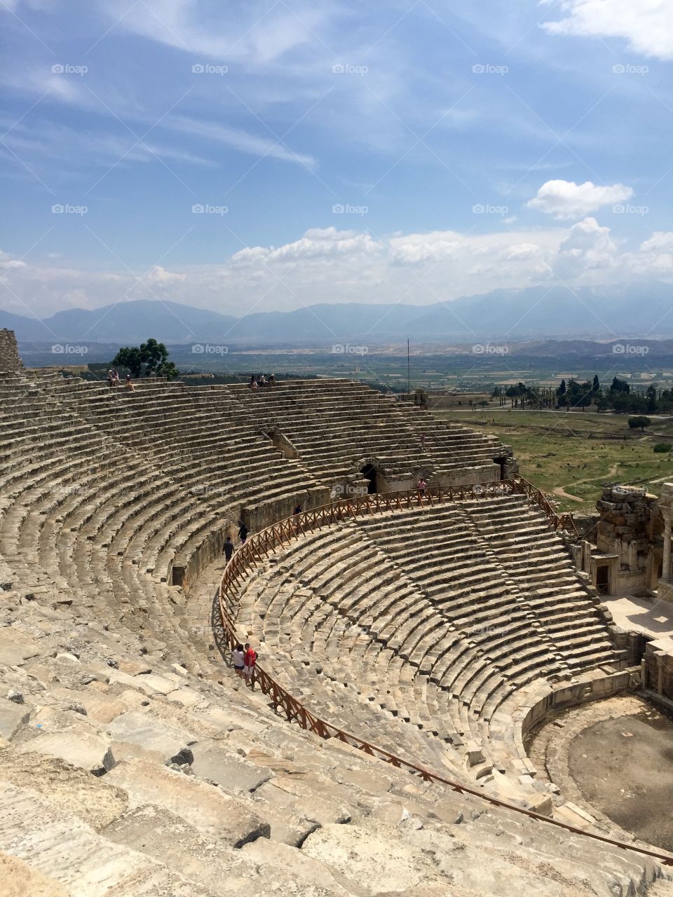 Amphitheater in Pamukkale on a sunny day
